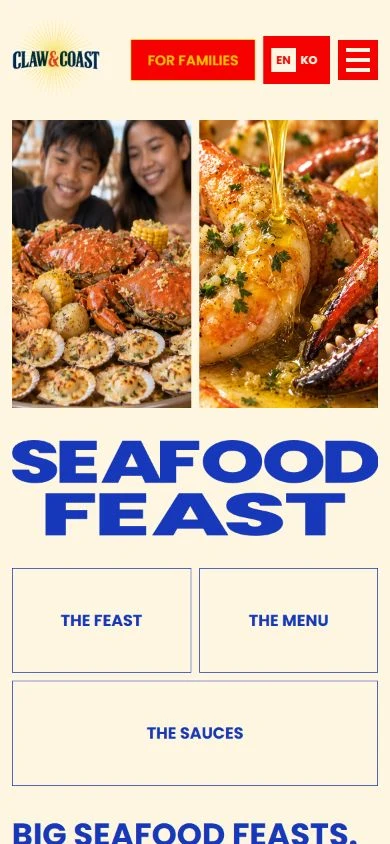 CLAW & COAST mobile website screenshot 2